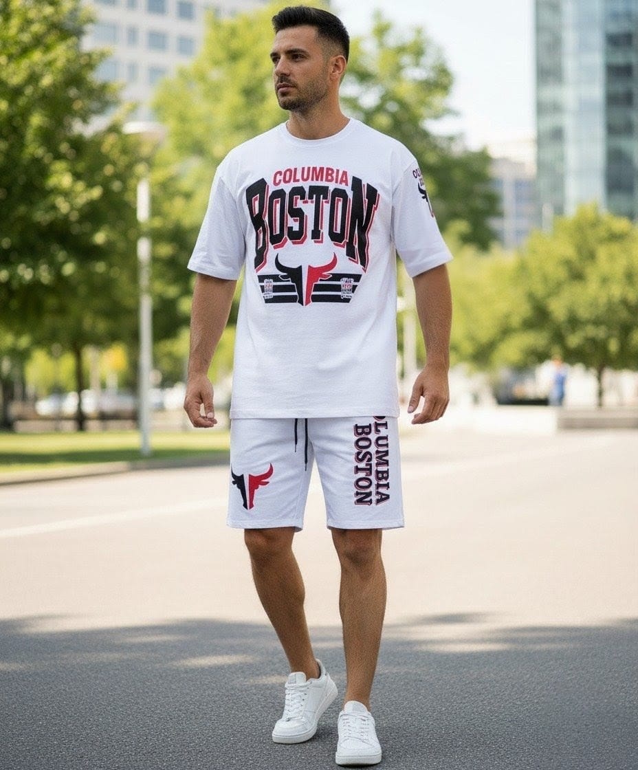 Conjunto oversize para hombre con camiseta y pantaloneta