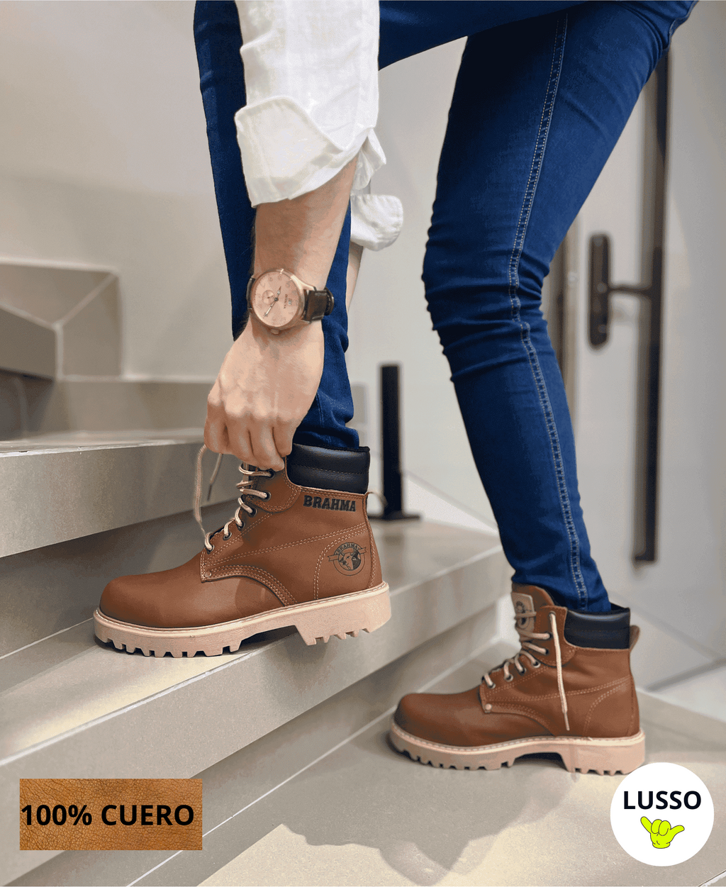 Botas Brahma de cuero para hombre