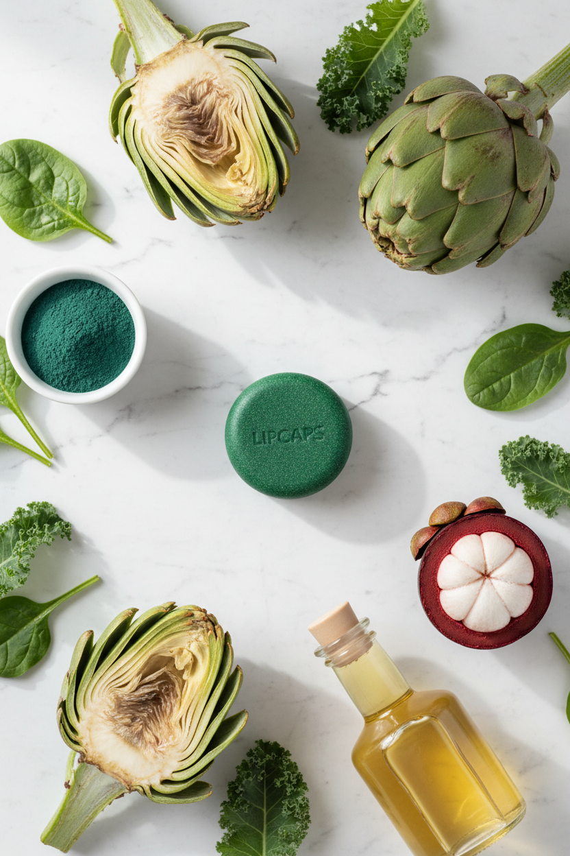 Discos masticables Lipocaps con ingredientes de origen natural