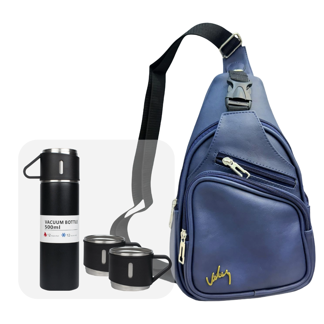 Termo de acero inoxidable con tazas para café