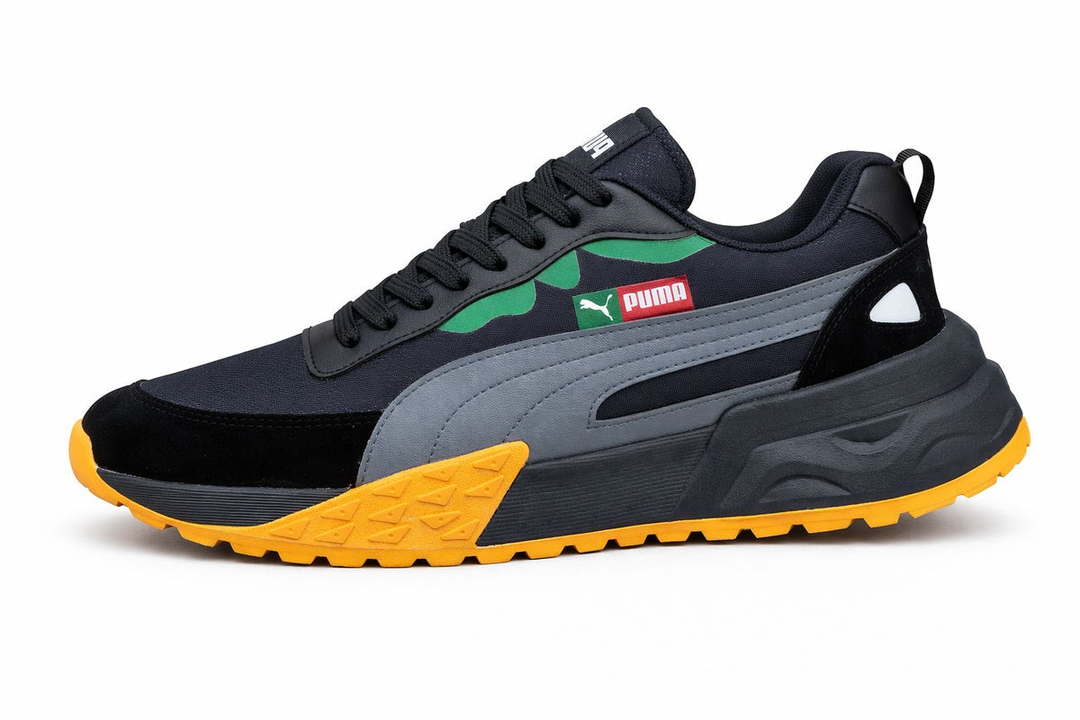 Tenis Puma para hombre en combinación negro y rojo