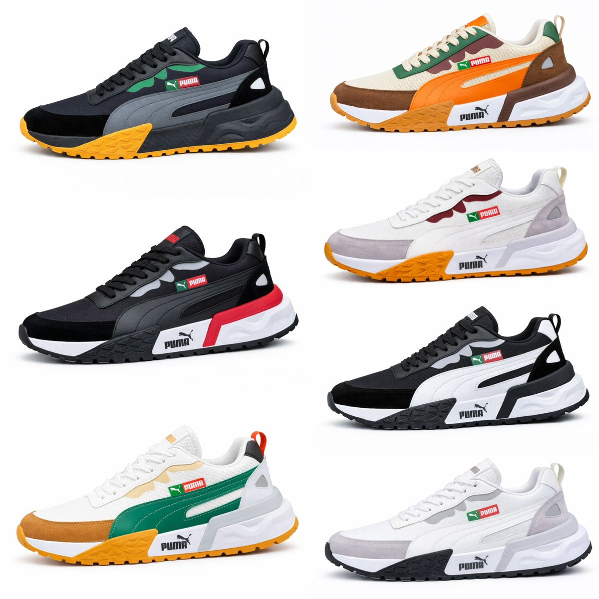 Tenis Puma para hombre en combinación beige y naranja